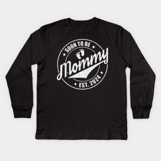 Mommy Est 2024 Pregnancy Soon To Be Mommy 2024 Kids Long Sleeve T-Shirt